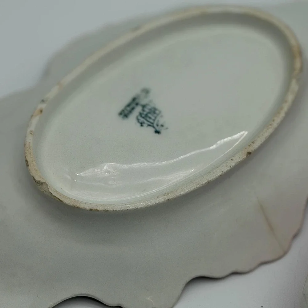 Antique E.P.P. Co Vashti Pink Ombre Ironstone Set Cup Bowl Tray 3pc Victorian